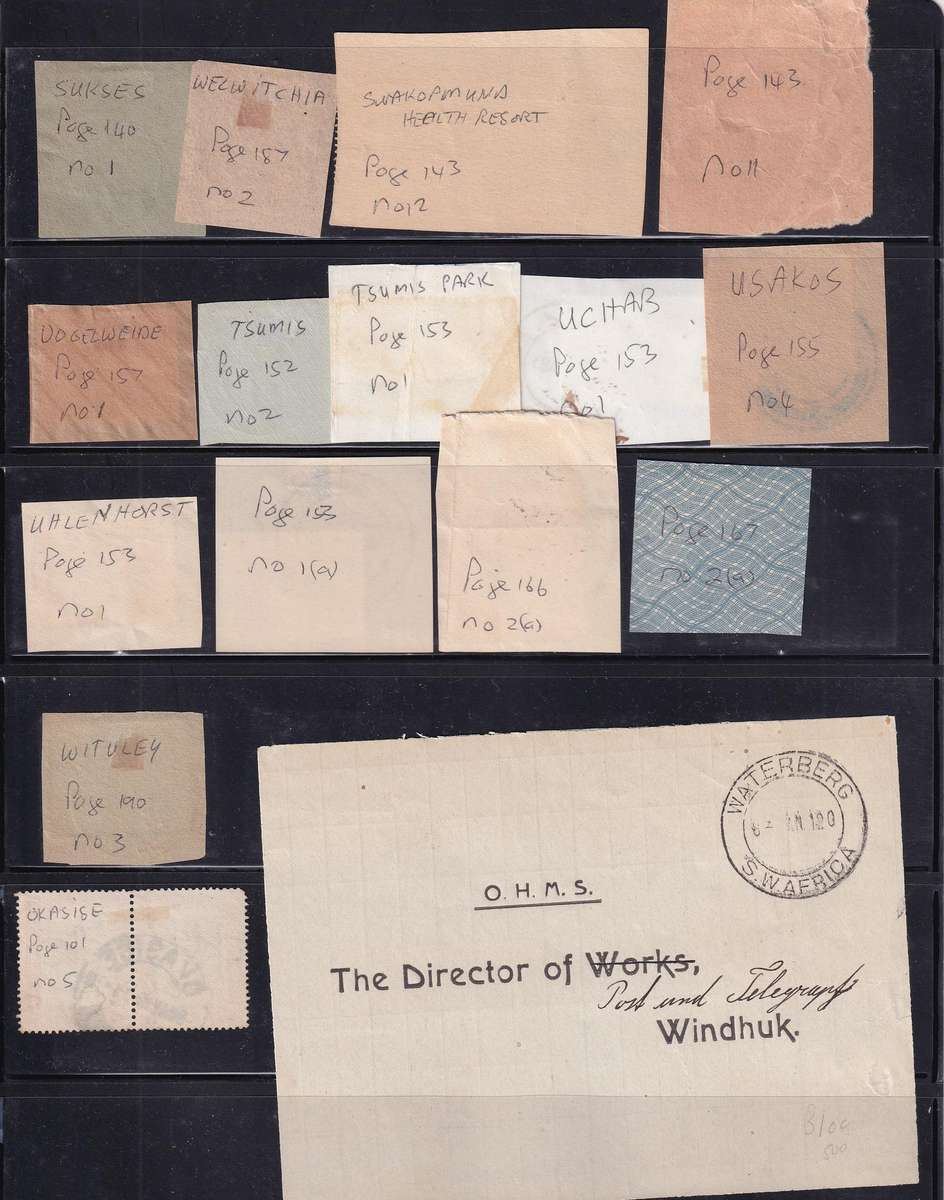 South West Africa POSTMARK collection ,all marked            ( 6 SCANS)