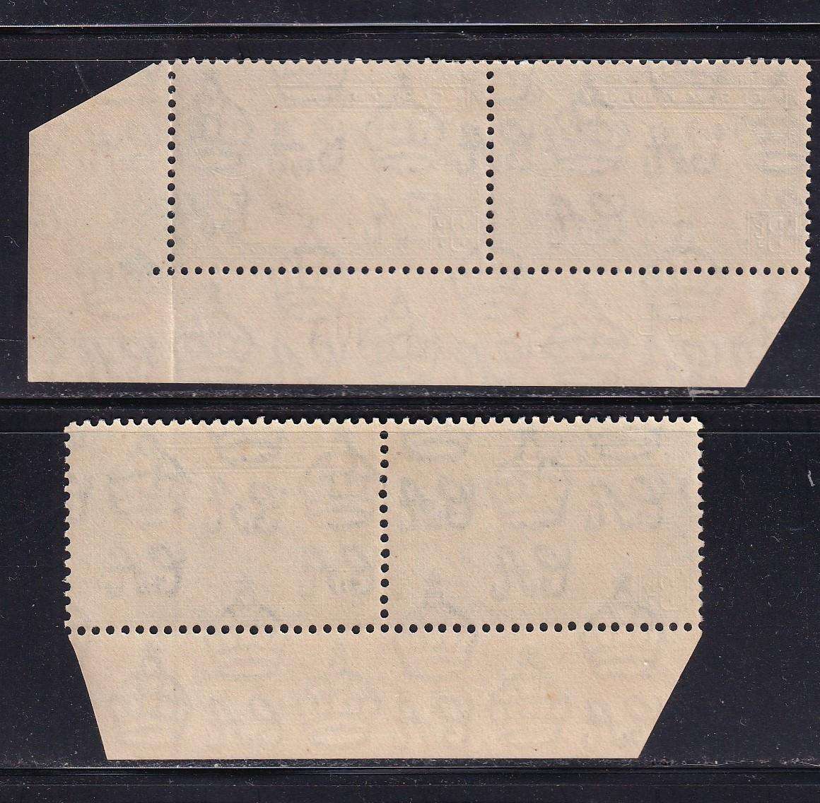 Ceylon 1938-49 KG VI 3c Imprint pairs, MNH                (SG 387>)