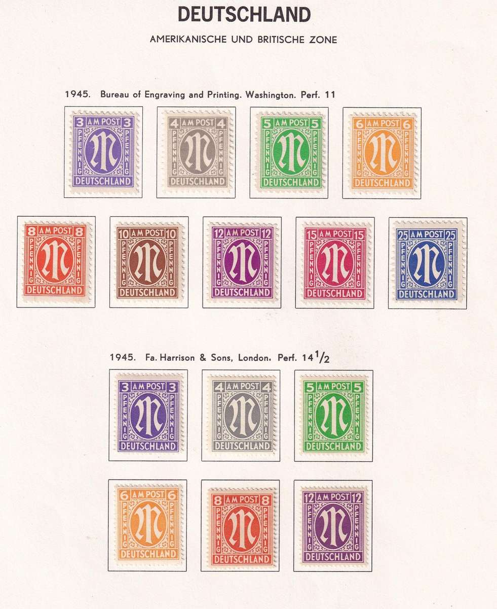 Germany 1945 Anglo American government sets, M/H         ( 2 x SCANS)