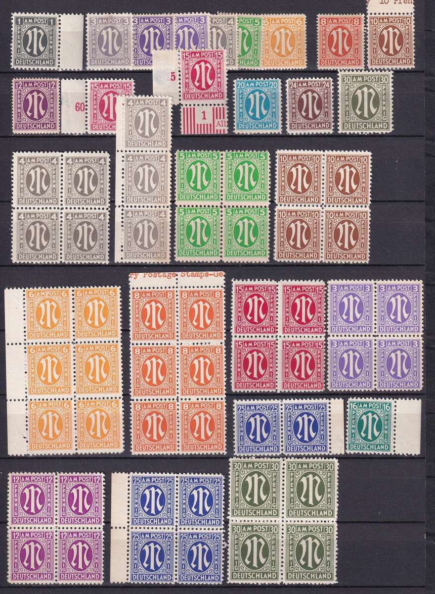 Germany Russian Zone 1945 part sets, most MNH                     (2 x scans)
