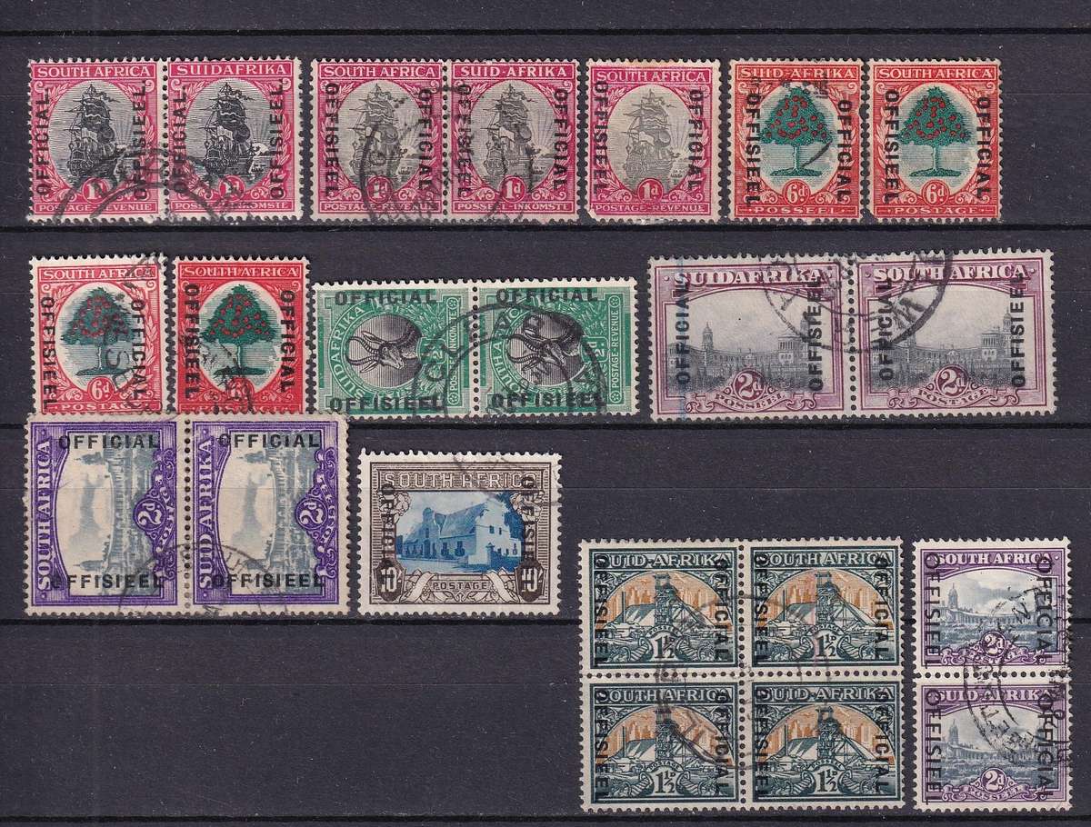 South Africa 1935> OFFICIAL part sets, MNH, M/H & used           ( 3 x scans)