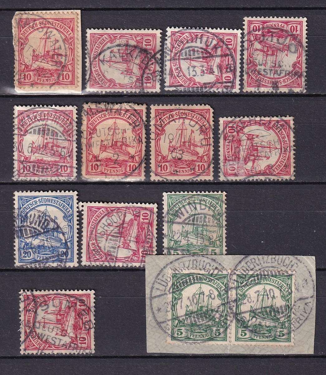 Germany South West Africa POSTMARK lot, used