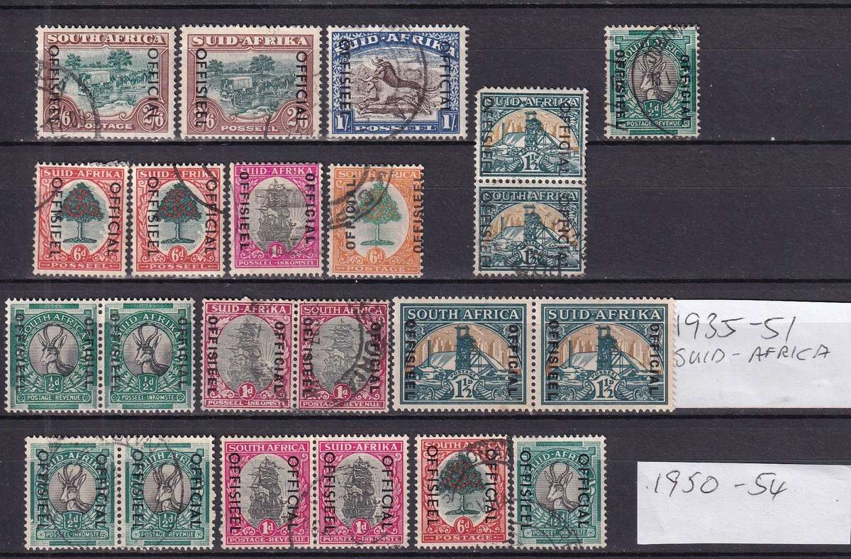 South Africa 1935> OFFICIAL part sets, MNH, M/H & used           ( 3 x scans)