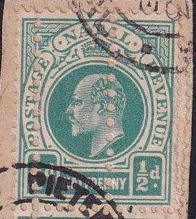 Natal 1905 KE 1d pair with variety EXTRA VERTICAL PERFORATION LINES X 2 , used