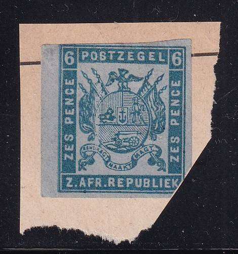 Transvaal 1875 6d deep blue on blue paper, M/H