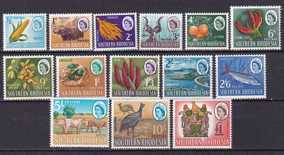 Southern Rhodesia 1964 QE Definitive set , MNH             (SACC 94-107, CV R950)