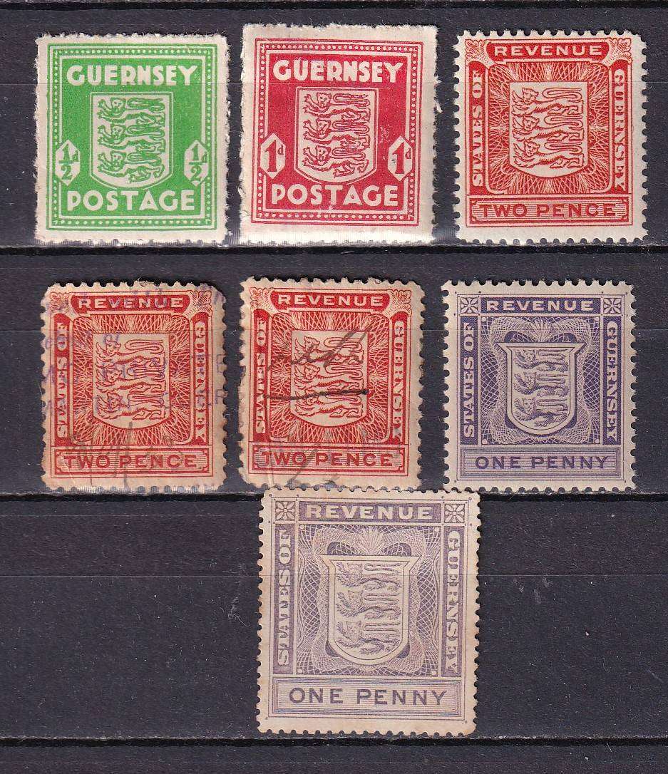 GB Guernsey Postage due and revenue lot, M/H & used