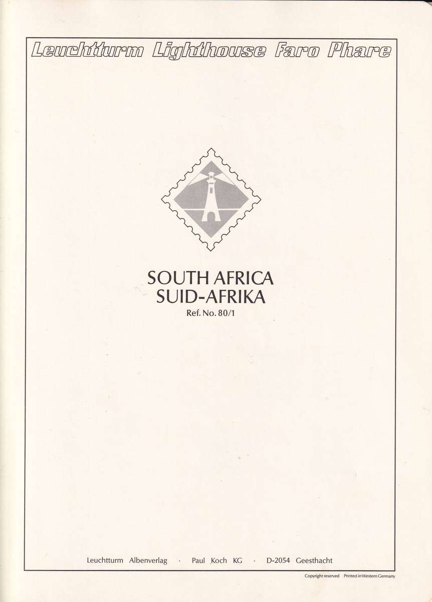 Lighthouse red pre printed stamp album Union of South Africa 1913-1961 with use and mint stamps