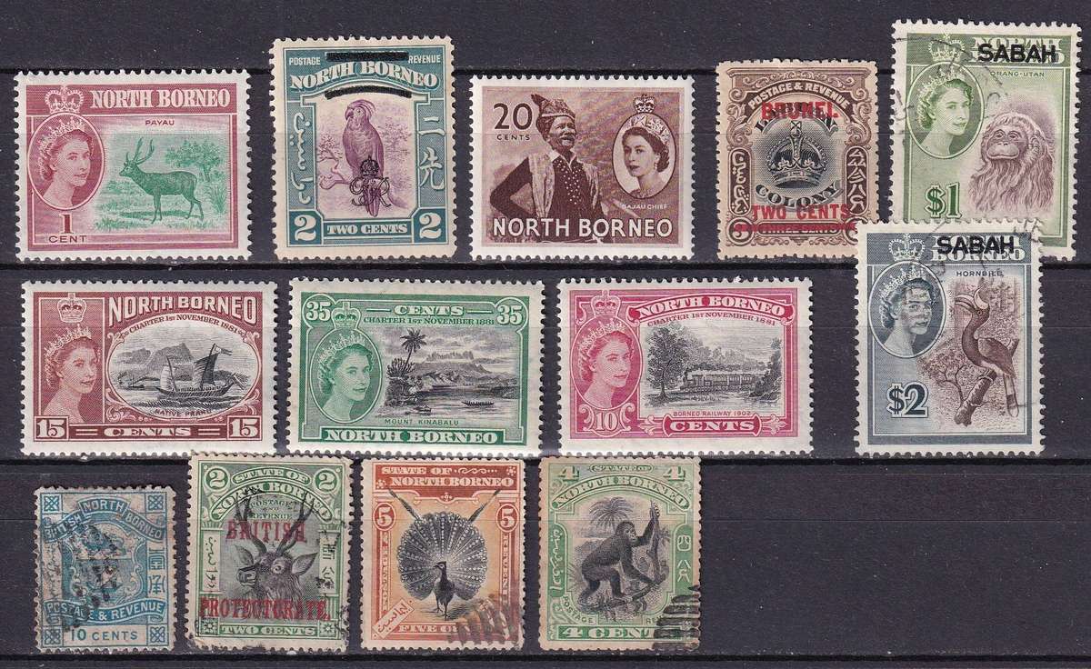 North Borneo part sets, M/H & used              (2 X SCANS)