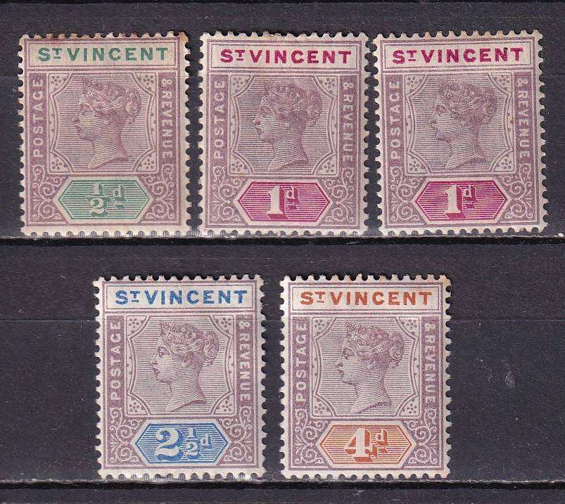 St Vincent 1883> QV part sets (CA), M/H