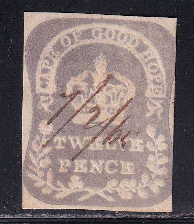 Cape of Good Hope 1864 12d embossed revenue, used        (BF 6)