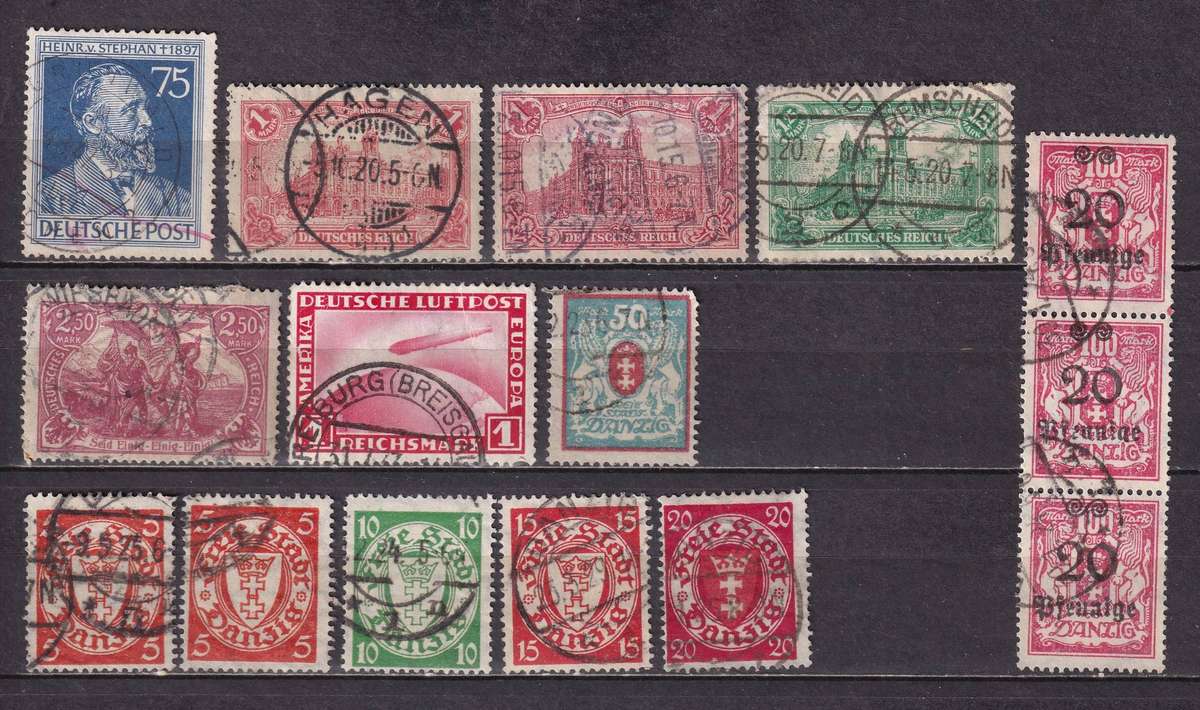 Germany and colonies part sets, M/H & used       (2 x scans)