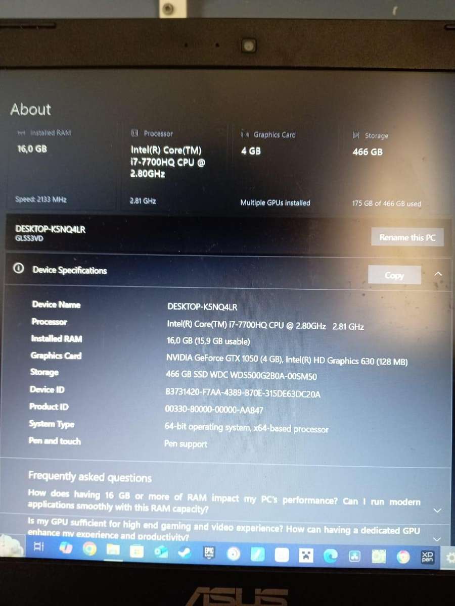 Asus GL553VD Republic of Gamers laptop