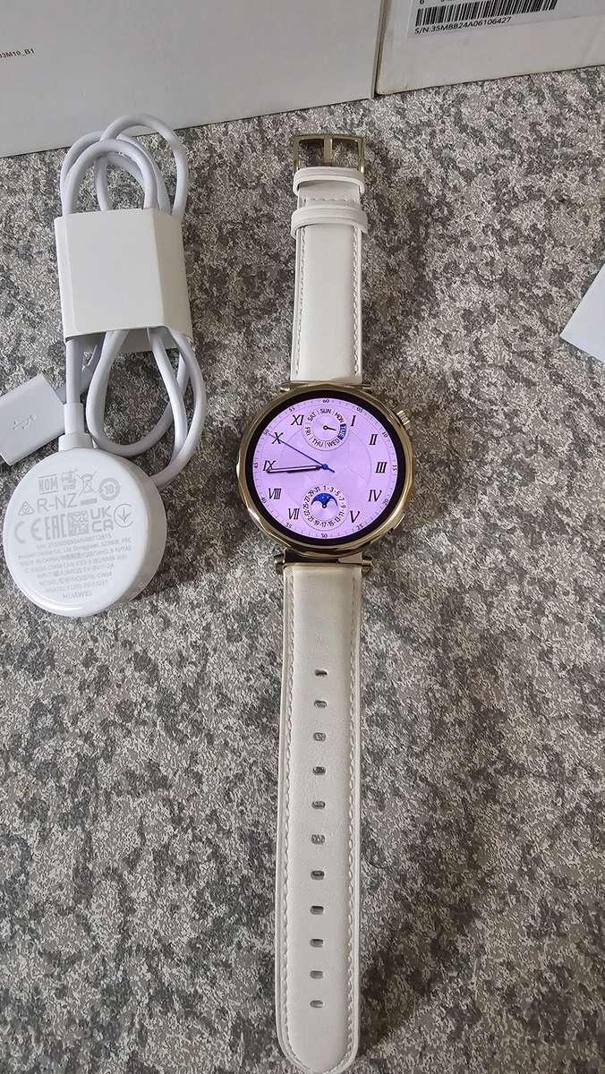 Huawei Watch GT 5 GPS 41mm, White Leather Strap