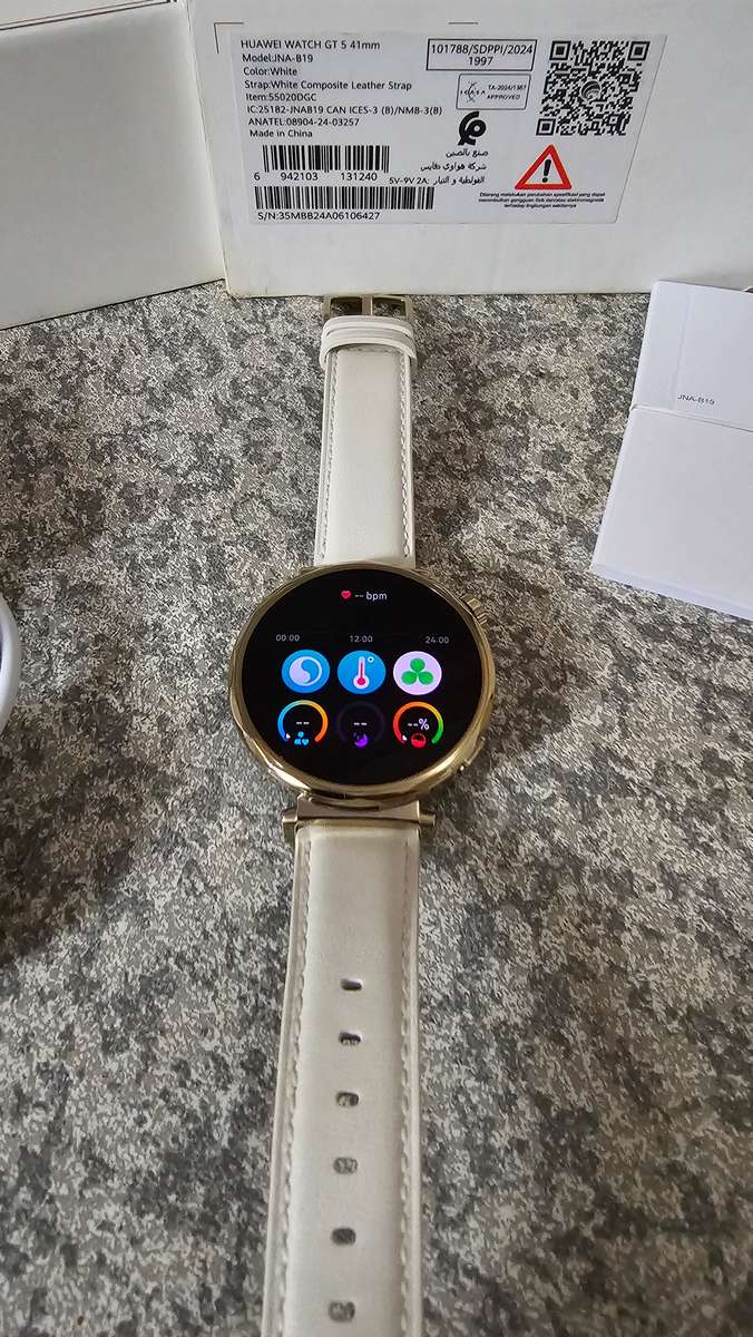 Huawei Watch GT 5 GPS 41mm, White Leather Strap