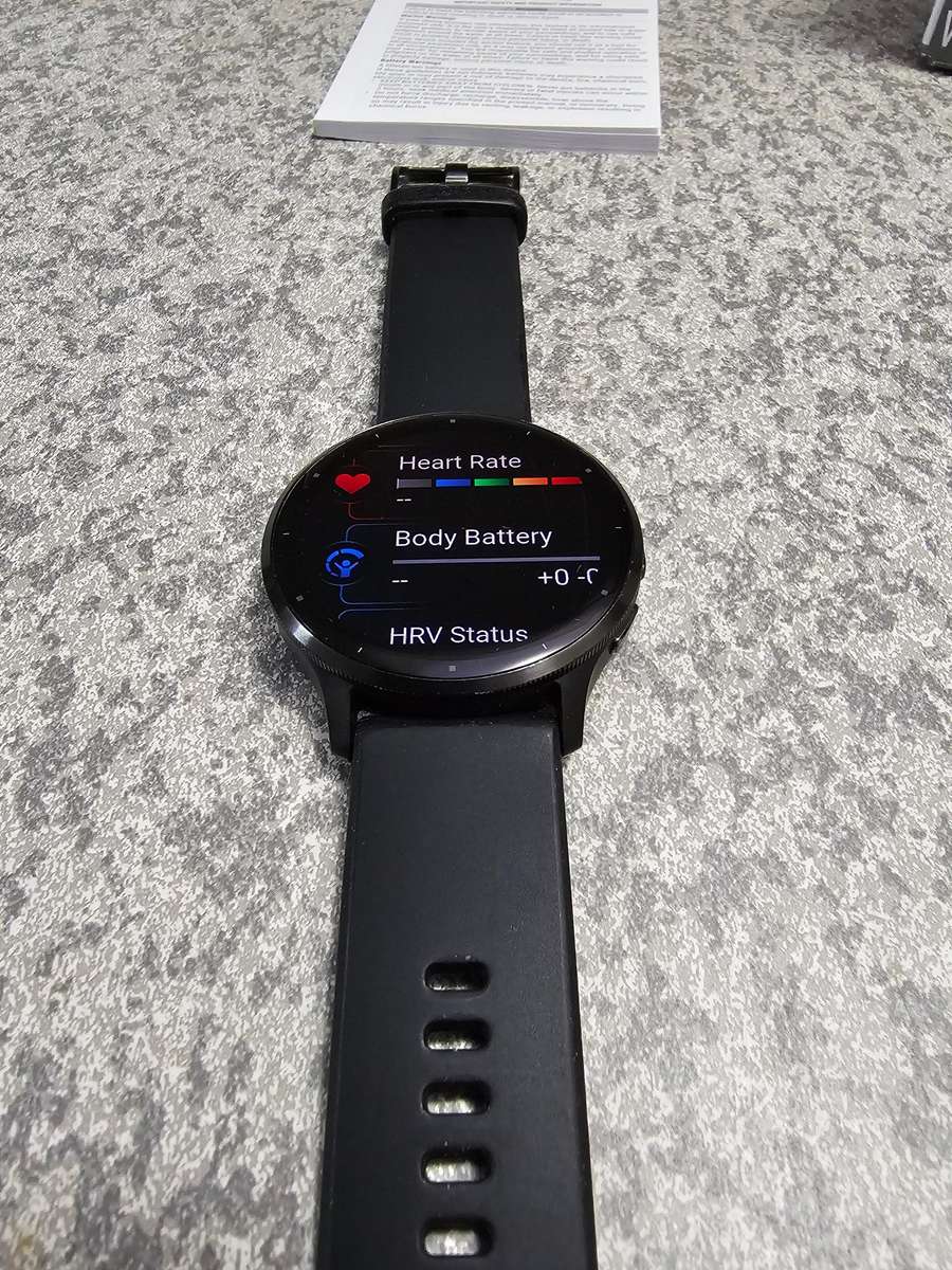 Garmin Venu 3 GPS Smart Watch 45mm Slate Stainless Steel Bezel with Black Case and Silicone Band