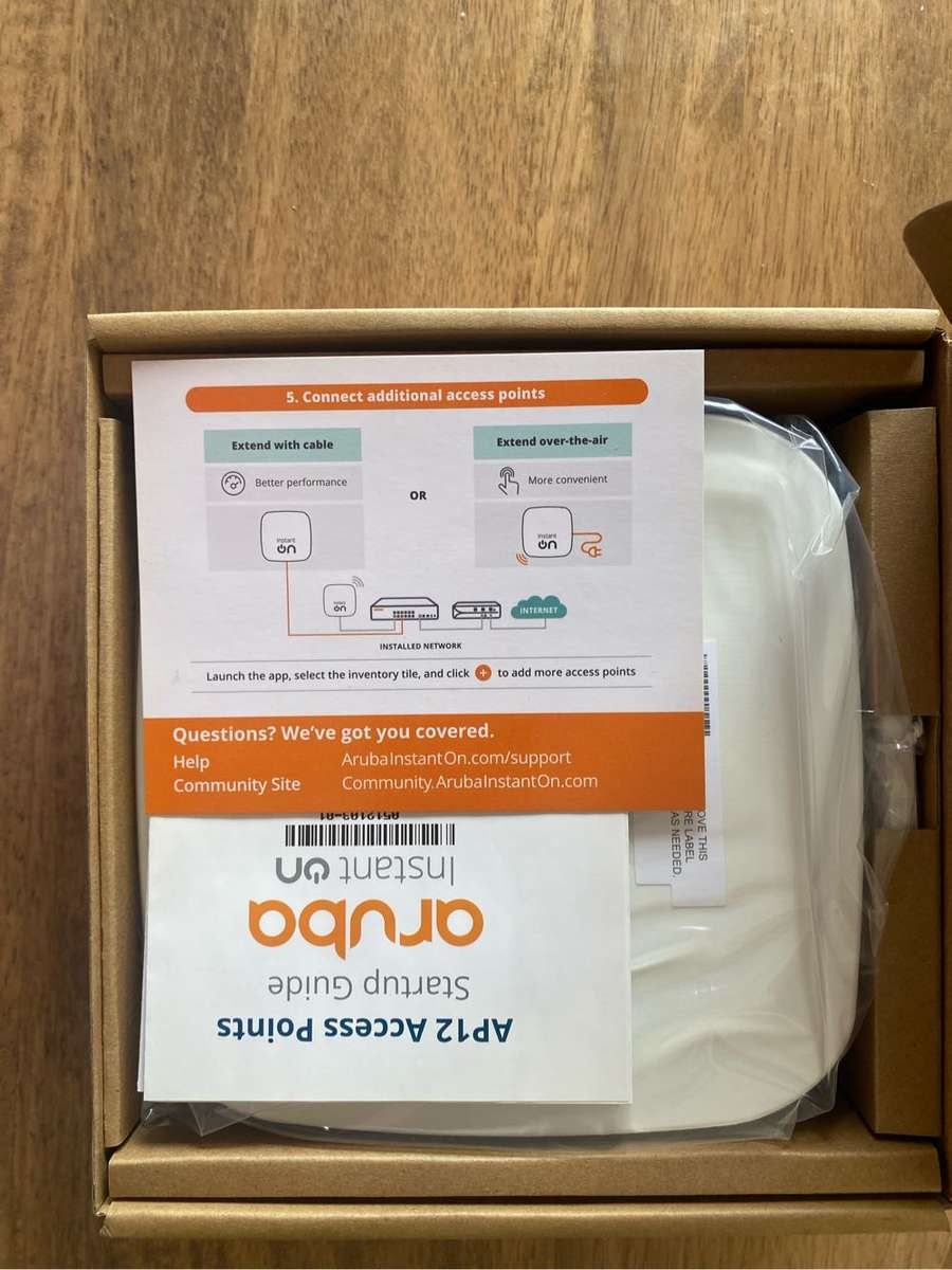 Brand New HPE Aruba Instant On AP12 Indoor Access Point  Unused, Opened Box