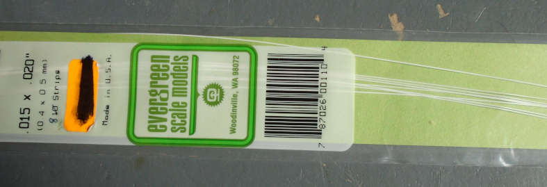 EVERGREEN - 8 X 0.4x0.5mm STRIPS, IN PKT X 350mm