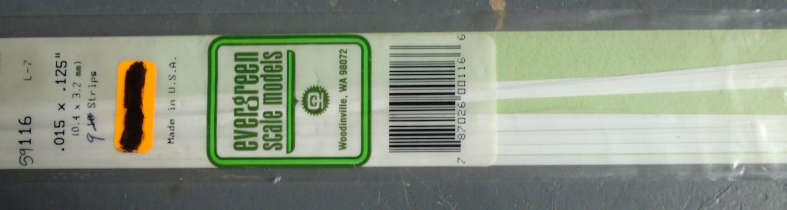 EVERGREEN - 9 X 0.4x3.2mm STRIPS, IN PKT X 350mm