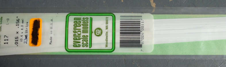 EVERGREEN - 23 X 0.4x4mm STRIPS, IN PKT X 350mm