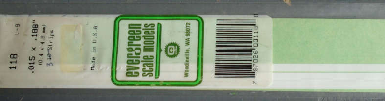 EVERGREEN - 3 X 0.4x4.8mm STRIPS, IN PKT X 350mm