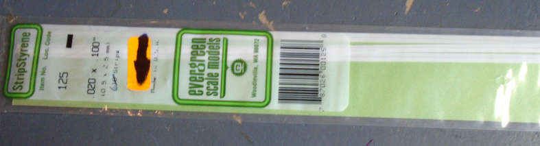 EVERGREEN - 6 X 0.5 x 2.5mm STRIPS, IN PKT X 350mm