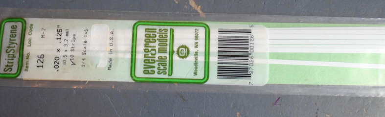 EVERGREEN - 10 X 0.5 x 3.2mm STRIPS, IN PKT X 350mm