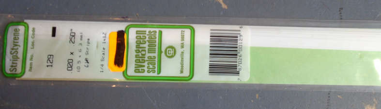 EVERGREEN - 6 X 0.5 x 6.3mm STRIPS, IN PKT X 350mm