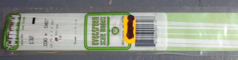 EVERGREEN - 14 X 0.75 x 1mm STRIPS, IN PKT X 350mm