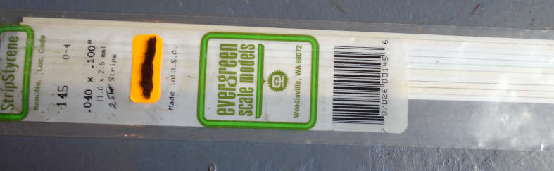 EVERGREEN - 25 X 1 x2.5mm STRIPS, IN PKT X 350mm