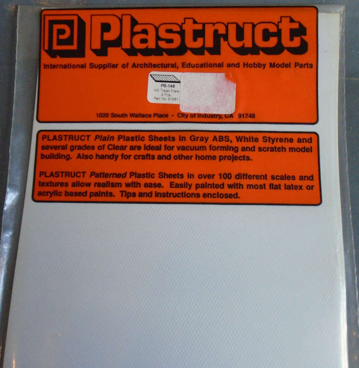 PLASTRUCT - 2 X HO SCALE TREAD PLATE SHEET, IN PKT, 175 X 300mm