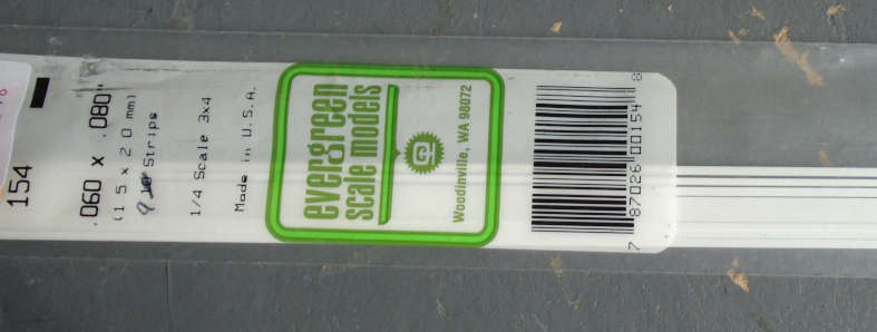 EVERGREEN - 9 X 12.5X2mm STRIPS, IN PKT X 350mm