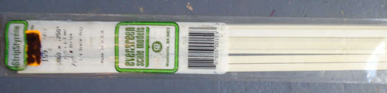 EVERGREEN - 15 X 1.5 x 6.3mm STRIPS, IN PKT X 350mm