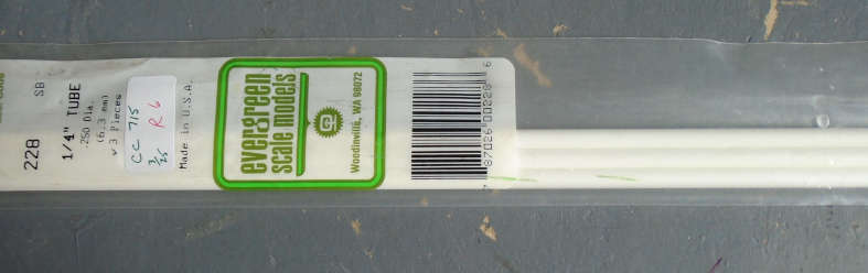 EVERGREEN - 3 X 6.3mm TUBE, IN PKT X 350mm