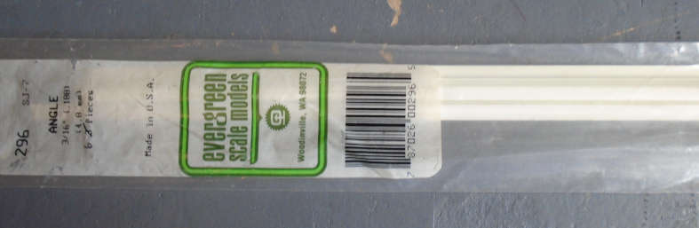 EVERGREEN - 6 X 4.8mm ANGLE, IN PKT X 350mm