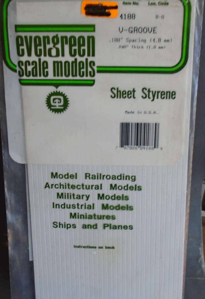 EVERGREEN - TILE 0.188" V-GROOVE, IN PKT