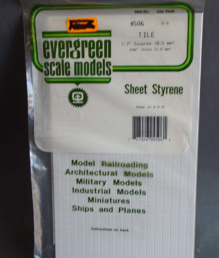 EVERGREEN - TILE 1/3" SQUARES, IN PKT