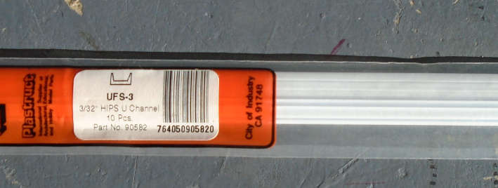 PLASTRUCT - 10 X 3/32" U CHANNEL, IN PKT, L-250mm