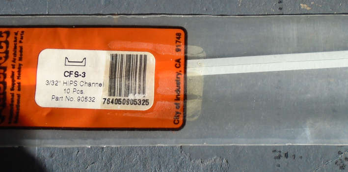 PLASTRUCT - 3 X 3/32" CHANNEL, IN PKT, L-250mm