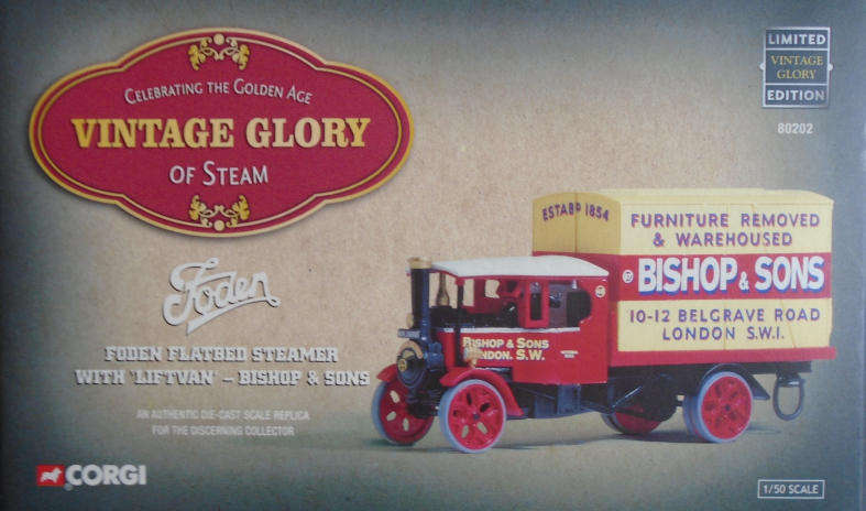 CORGI 1/50 SCALE - FODEN FLATBED STEAMER WITH LIFTVAN, MINT IN BOX