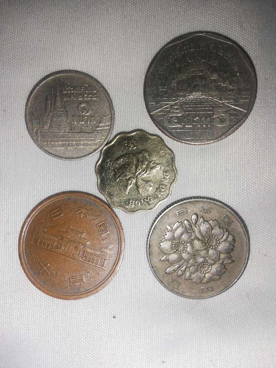 Hong Kong Thailand Japan Coins