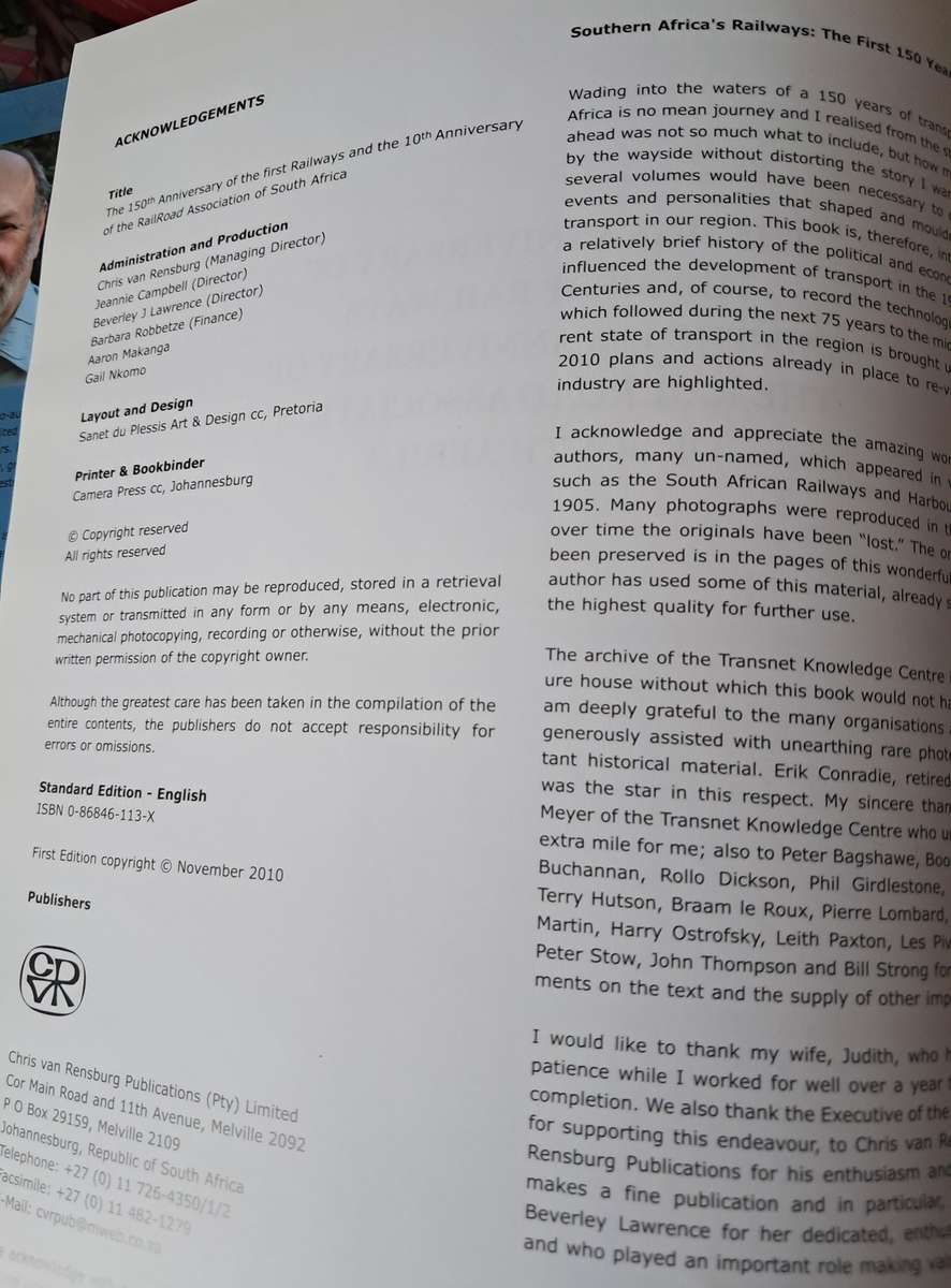 THE 150th ANNIVERSARY of the FIRST RAILWAYS and the 10th ANNIVERSARY of RAILROAD ASSOCIATION of S A