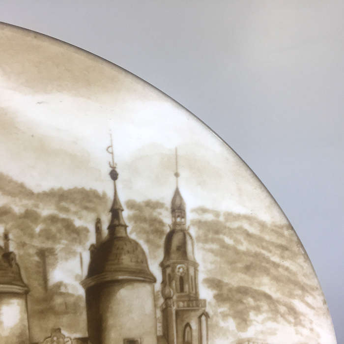 KAISER W. GERMANY CABINET / DISPLAY PLATE  ' Alte Bru"cke u Schloss '    24 cm. / 9 1 / 2 ins. dia.