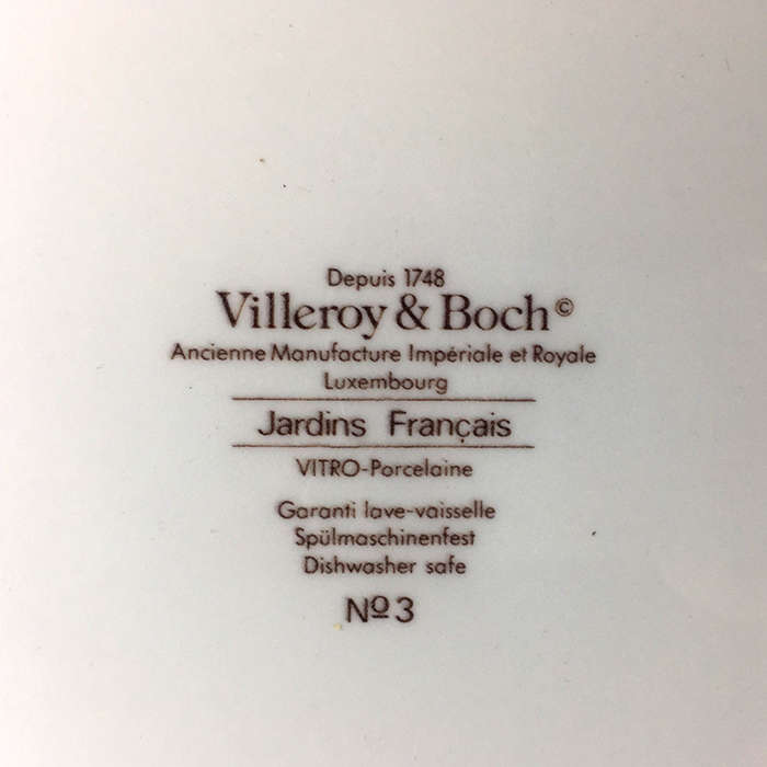 VILLEROY & BOCH Vitro Porcelaine , CHARGER, SERVICE  PLATE ,  'JARDINS FRANCAIS No. 3 ' 30,5 cm. / 1