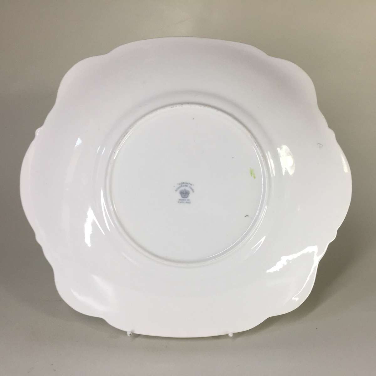 CORINTH  STANDARD CHINA ,  TAB HANDLED SANDWICH, CAKE , GATEAU , PLATTER    26 cm. X24 cm.
