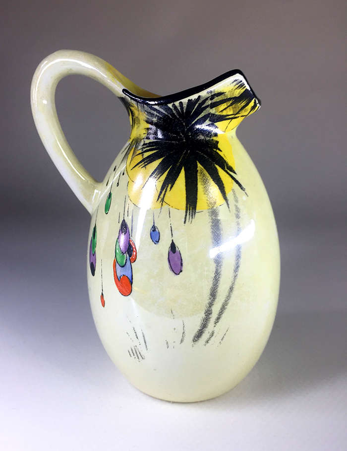 SHELLEY  set : vase 8548,  and jug 6576 ,  hand painted art deco design