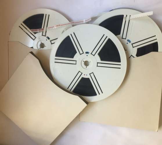 8 mm. PHOTAX FILM REELS , 180 mm. / 7 ins. diam. 3 reels in sleeves, in original packaging box