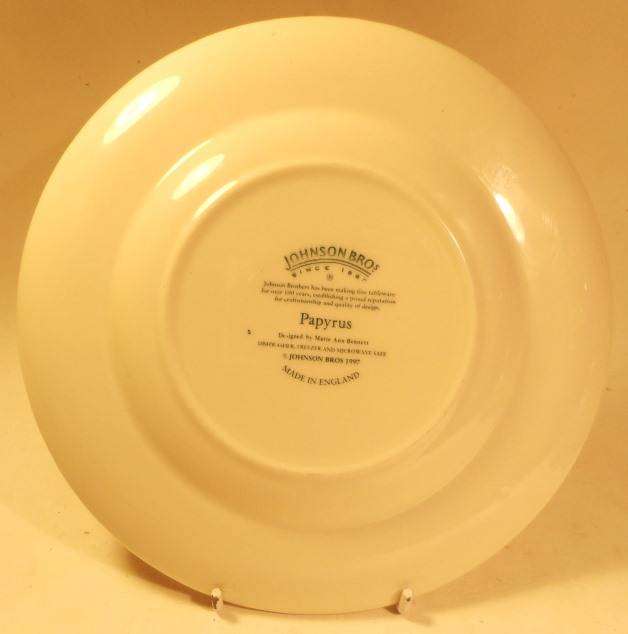 JOHNSON BROS. ENGLISH PORCELAIN TEA TRIOS ' PAPYRUS ' deco design - 7 trios available