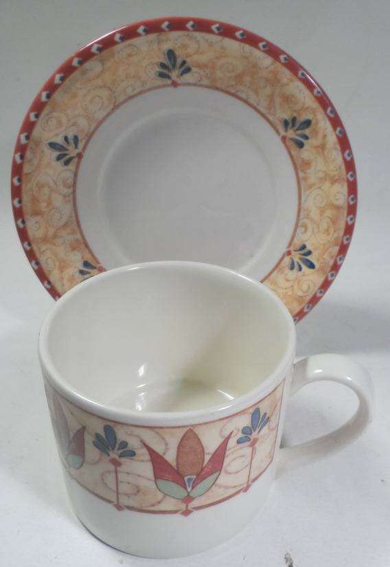 JOHNSON BROS. ENGLISH PORCELAIN TEA TRIOS ' PAPYRUS ' deco design - 7 trios available