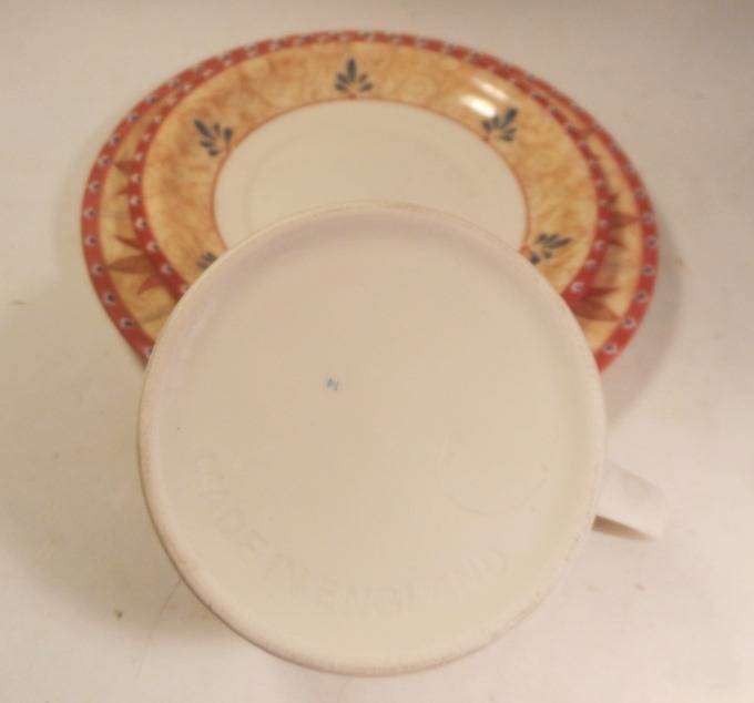 JOHNSON BROS. ENGLISH PORCELAIN TEA TRIOS ' PAPYRUS ' deco design - 7 trios available